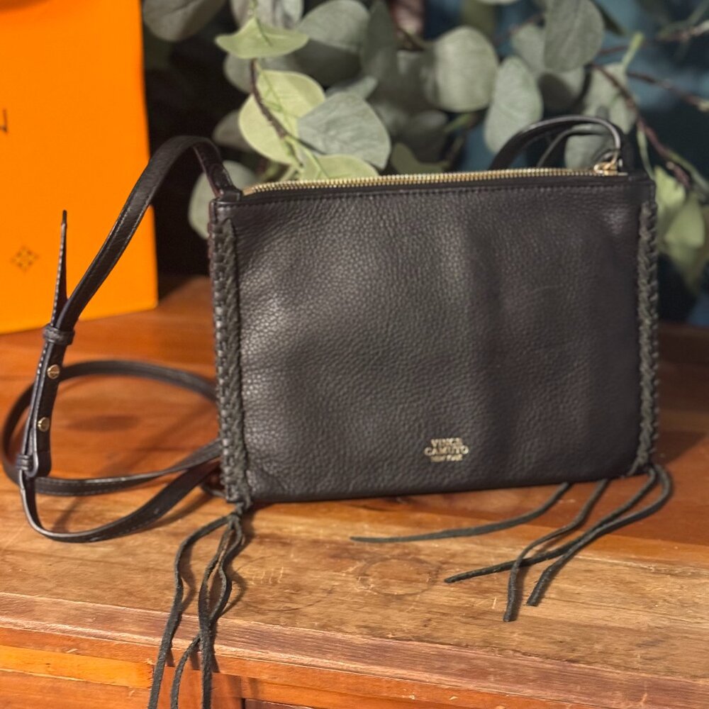 Vince Camuto Litzy Leather Crossbody with Fringe